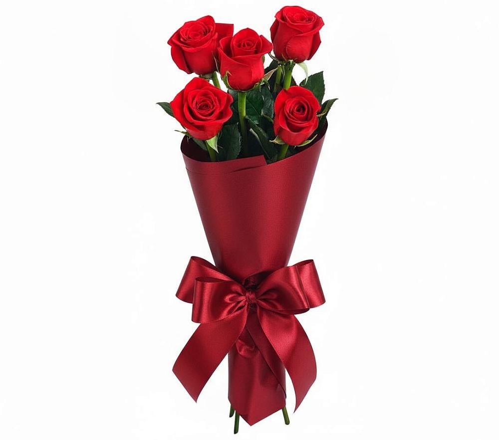 Букет 5 Красных роз Эдлесс Лав в Шишовке