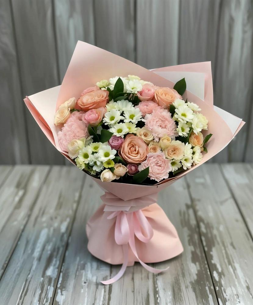 Букет цветов из: Гвоздики, Розы и Хризантемы в Шишовке