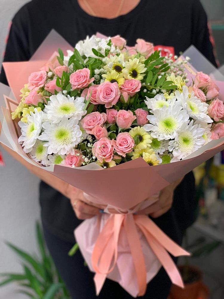Букет цветов из: Розы и Хризантемы в Шишовке