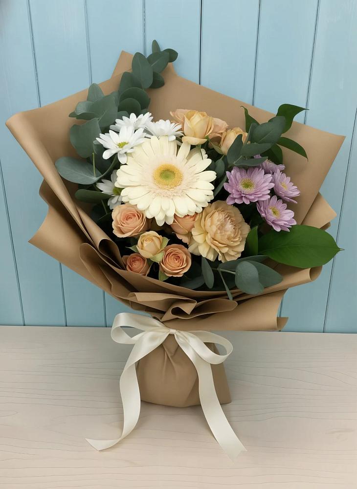 Букет цветов из: Герберы и Хризантемы в Шишовке
