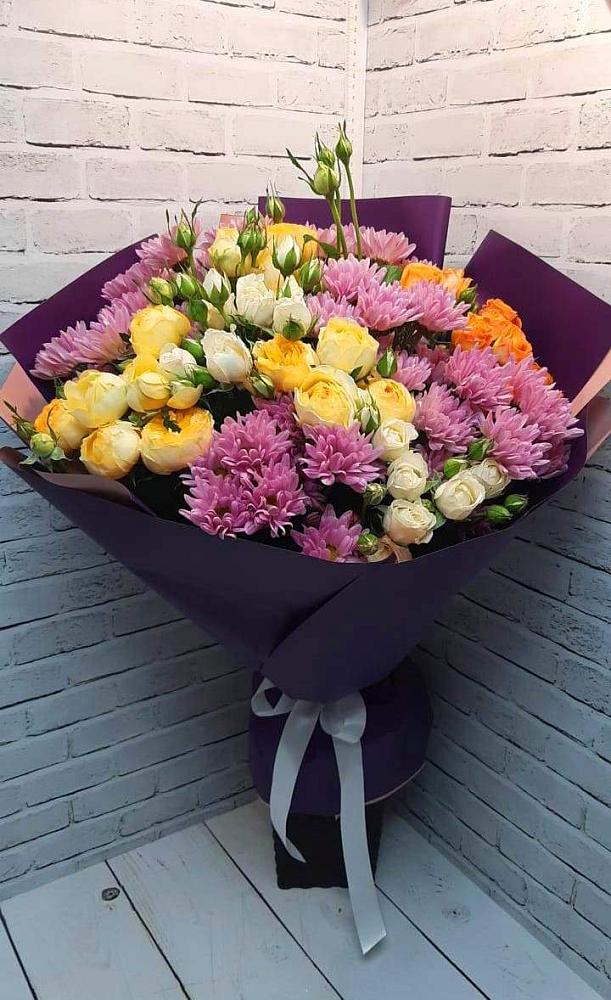 Букет цветов из: Хризантемы и Розы в Шишовке