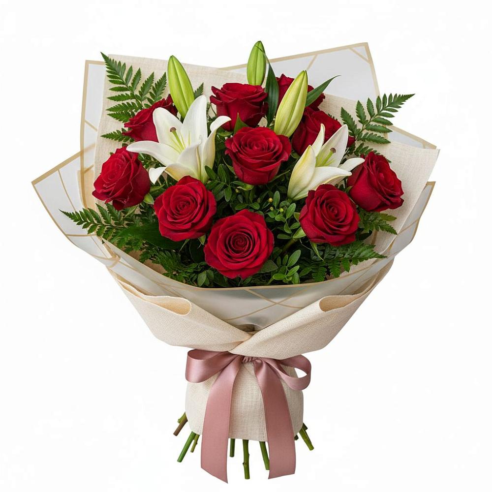 Букет цветов из: Лилии и Розы в Шишовке