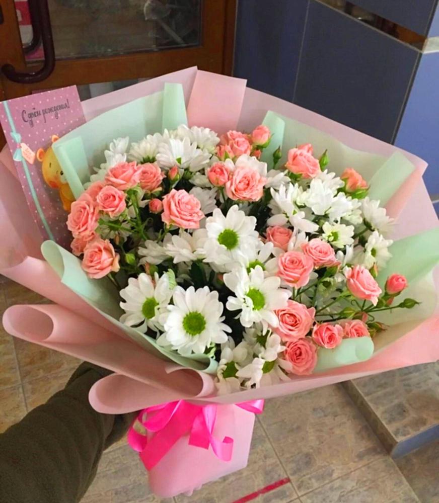 Букет цветов из: Розы и Хризантемы в Шишовке