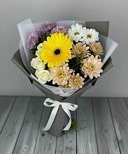 Букет цветов из:  Розы, Герберы и Хризантемы #REPLACE_PRED# Шишовке
