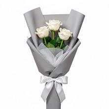 Букет 3 белые розы в Шишовке