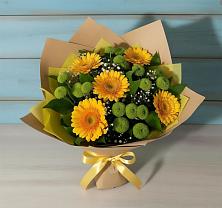 Букет цветов из:  Герберы и Хризантемы #REPLACE_PRED# Шишовке