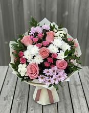 Букет цветов из:  Альстромерии, Гвоздики, Розы и Хризантемы #REPLACE_PRED# Шишовке