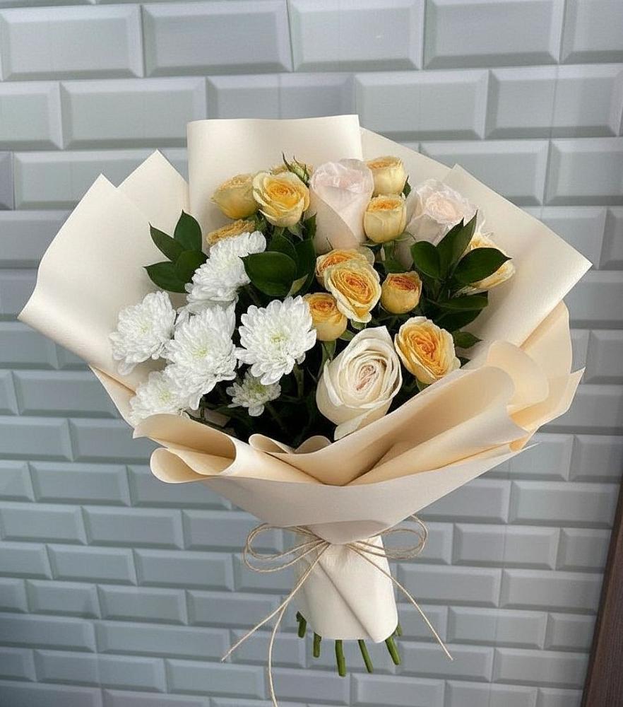 Букет цветов из: Розы и Хризантемы в Шишовке