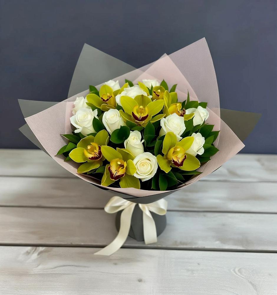 Букет цветов из: Орхидеи и Розы в Шишовке