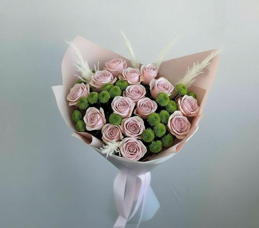 Букет цветов из: Розы и Хризантемы в Шишовке