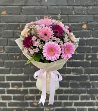 Букет цветов из:  Герберы и Хризантемы #REPLACE_PRED# Шишовке