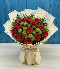 Букет цветов из:  Розы и Хризантемы #REPLACE_PRED# Шишовке