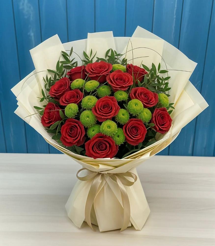 Букет цветов из: Розы и Хризантемы в Шишовке