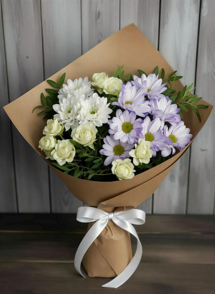 Букет цветов из: Хризантемы и Розы в Шишовке