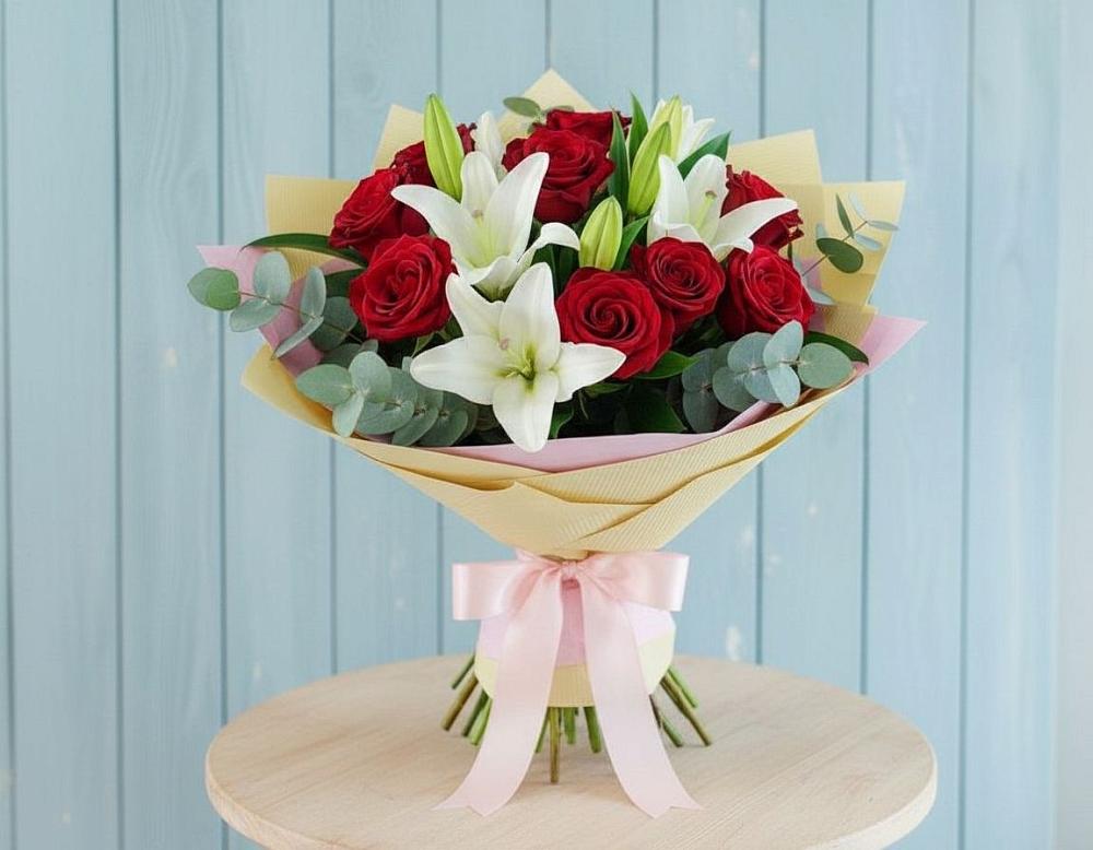 Букет цветов из: Лилии и Розы в Шишовке